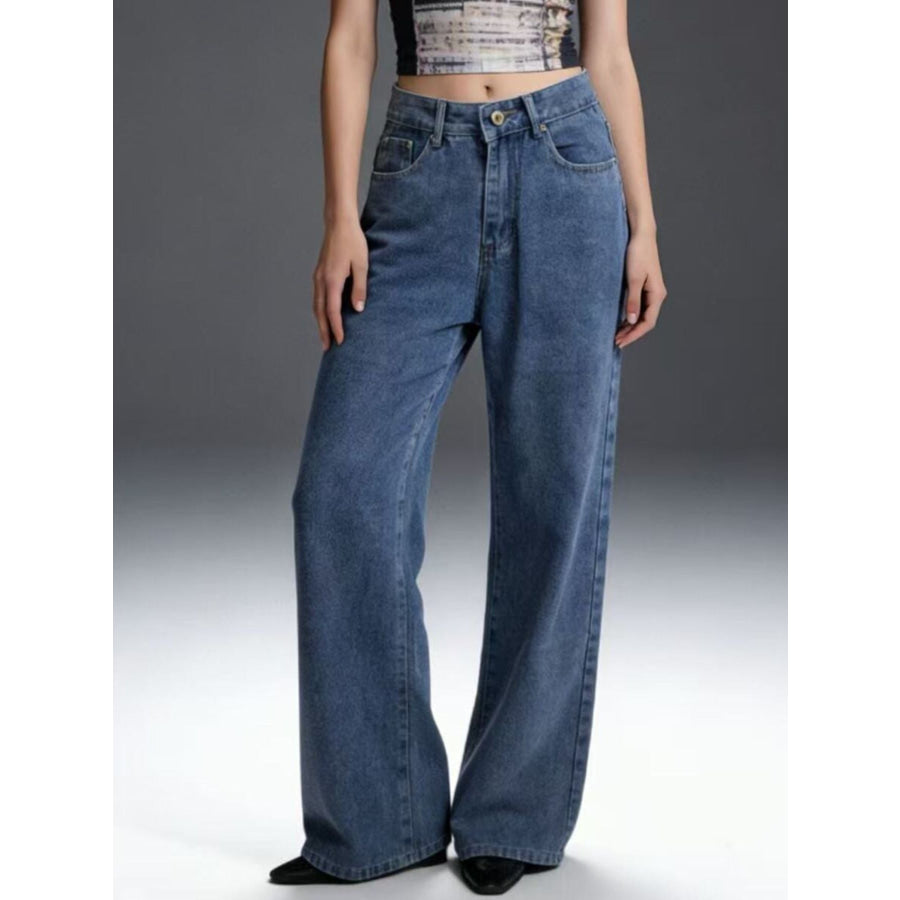 Bow Back Wide Leg Jeans Apparel and Accessories