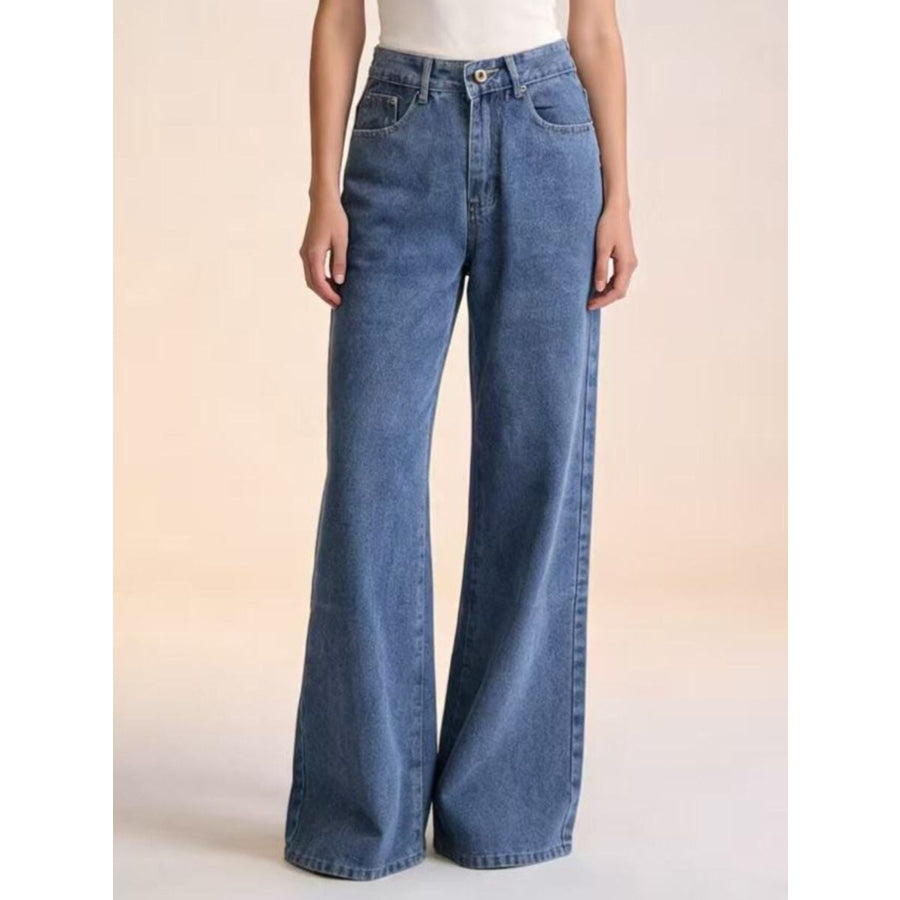 Bow Back Wide Leg Jeans Apparel and Accessories