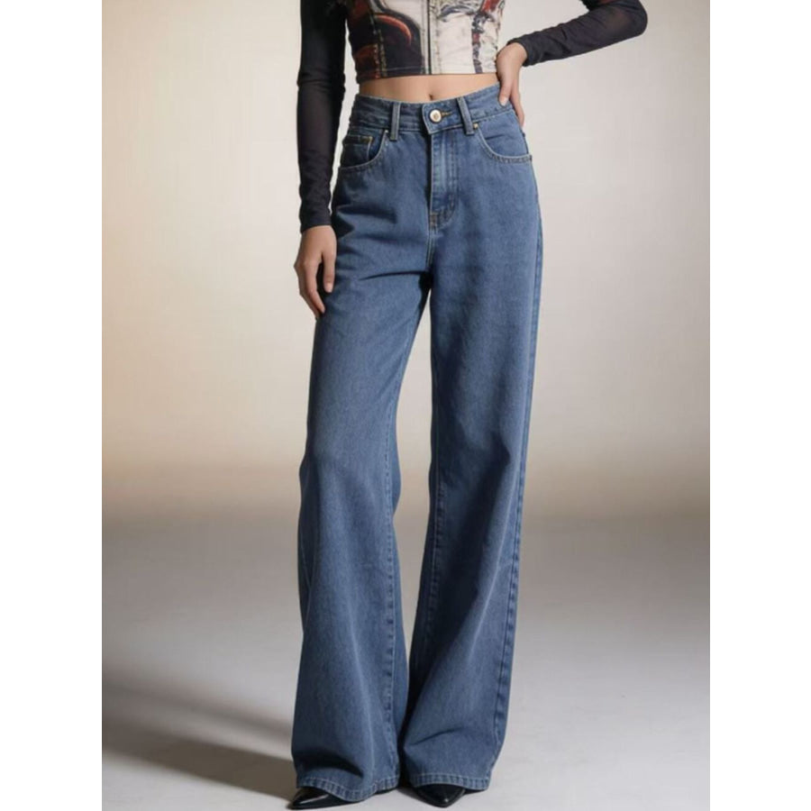 Bow Back Wide Leg Jeans Apparel and Accessories