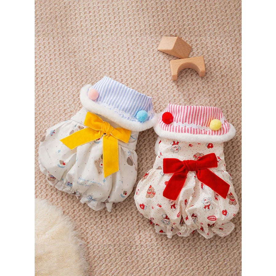 Bow Button Down Pet Dress Apparel and Accessories