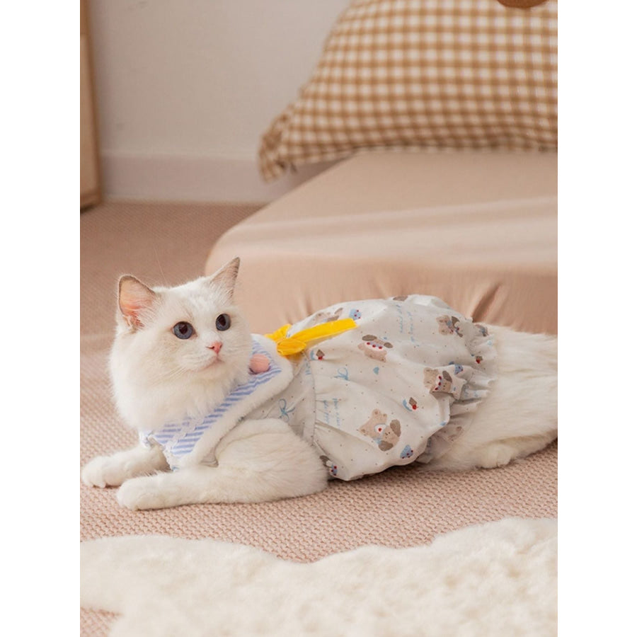 Bow Button Down Pet Dress Apparel and Accessories