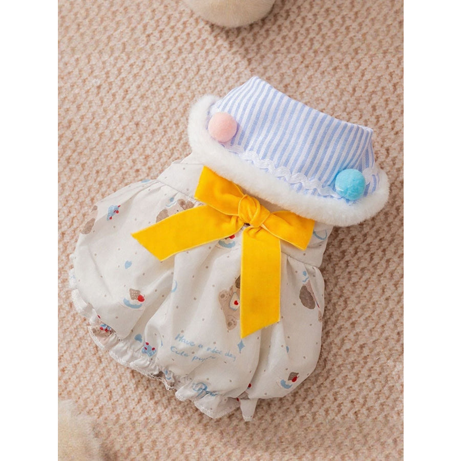 Bow Button Down Pet Dress Apparel and Accessories