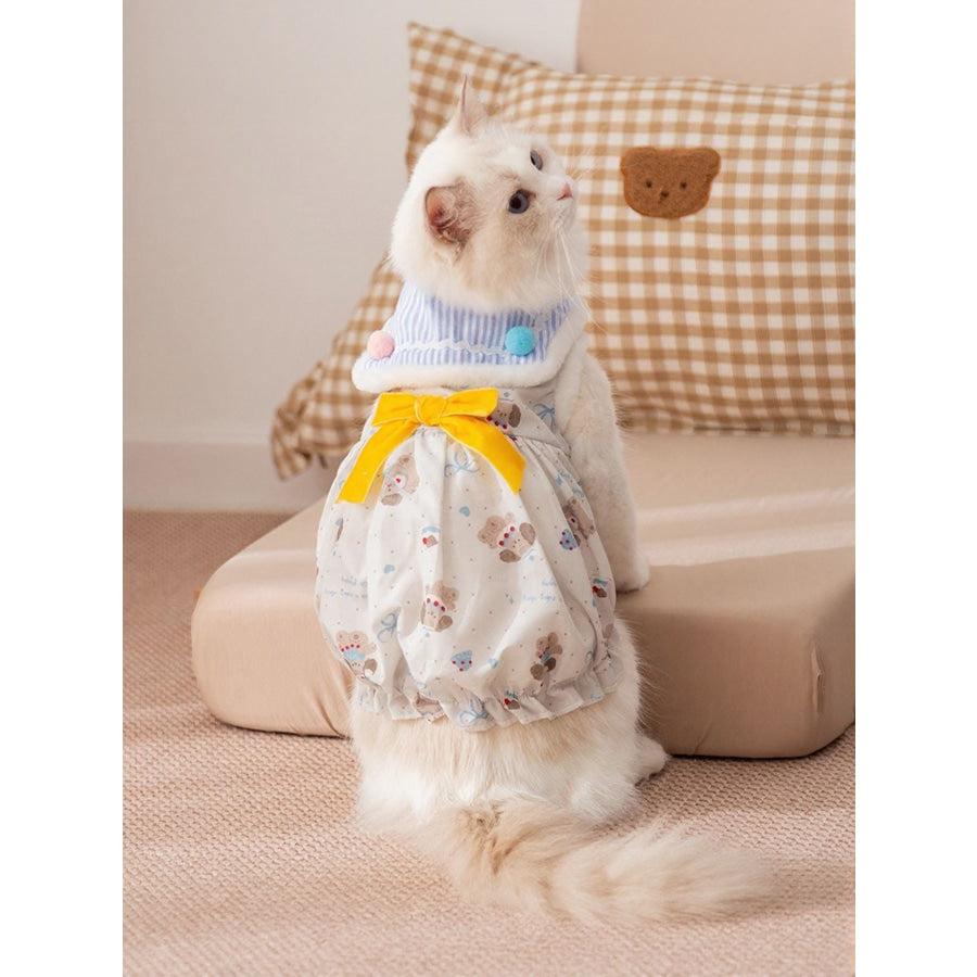 Bow Button Down Pet Dress Apparel and Accessories