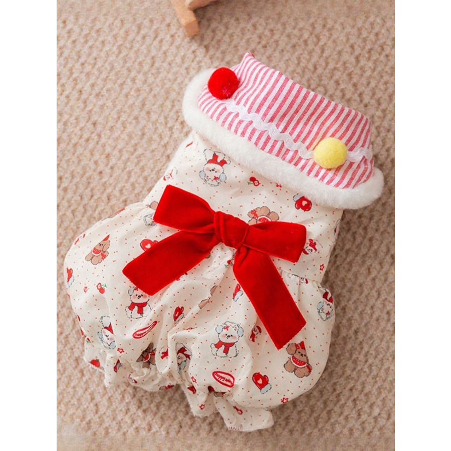 Bow Button Down Pet Dress Scarlet / XS Apparel and Accessories