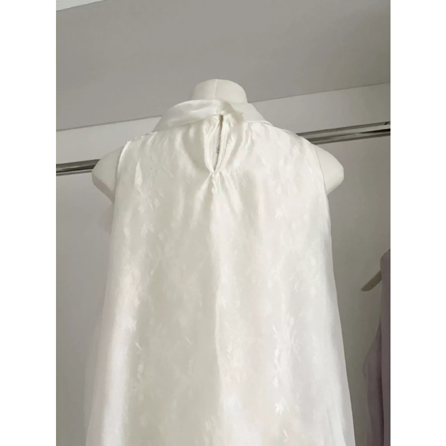 Bow Chiffon Sleeveless Top Apparel and Accessories