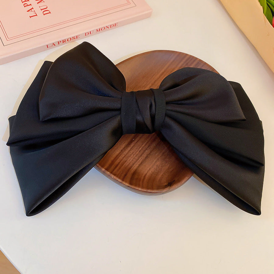 Bow Cloth Hair Clip Black / One Size Apparel and Accessories