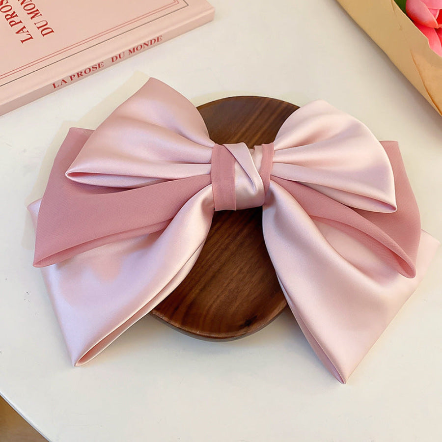 Bow Cloth Hair Clip Blush Pink / One Size Apparel and Accessories