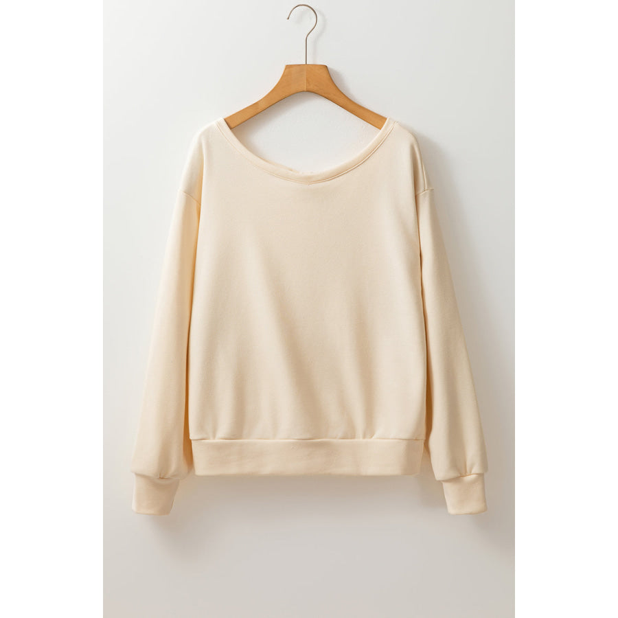 Bow Cutout Round Neck Long Sleeve Sweatshirt Apparel and Accessories