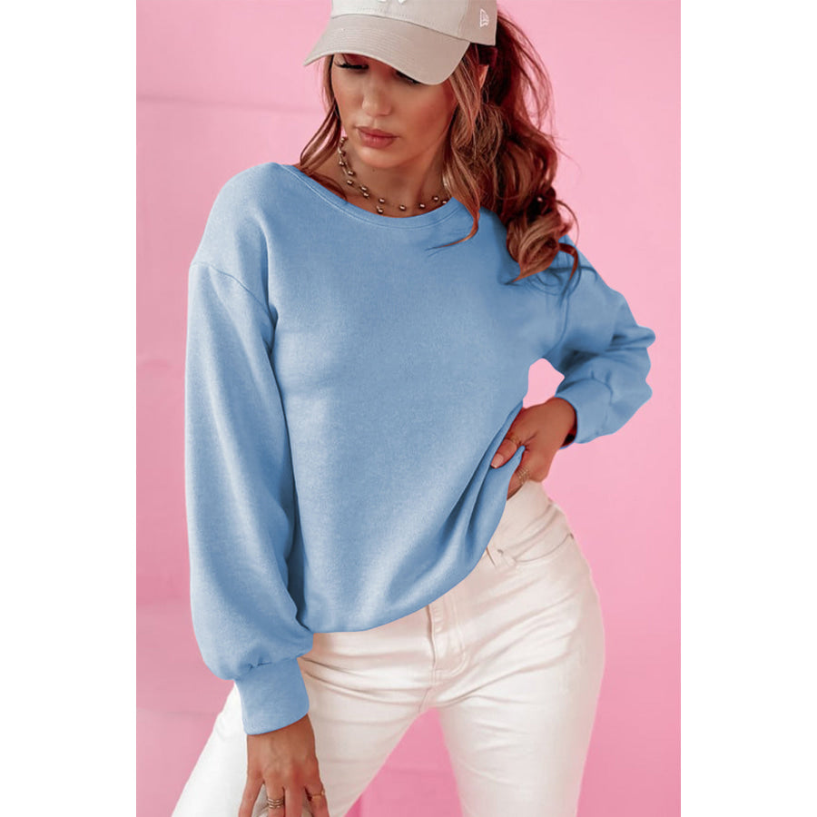 Bow Cutout Round Neck Long Sleeve Sweatshirt Apparel and Accessories