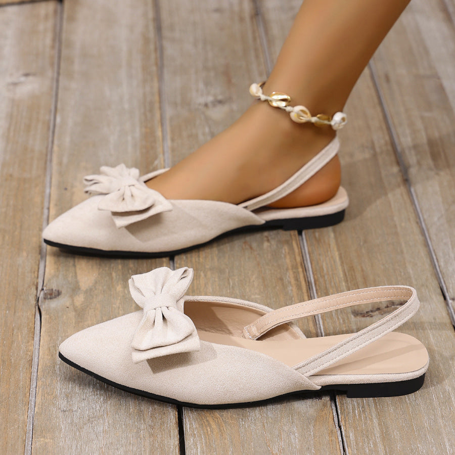 Bow Decor Slingback Slip-Ons Apparel and Accessories