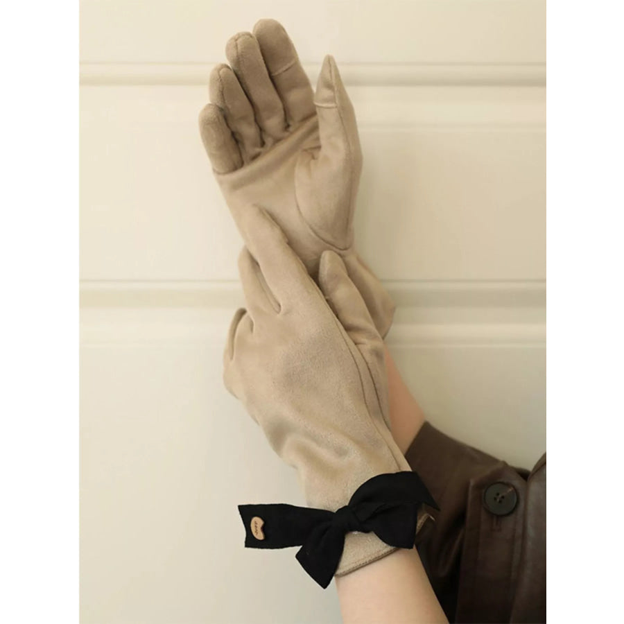 Bow-Decorated Gloves Apparel and Accessories
