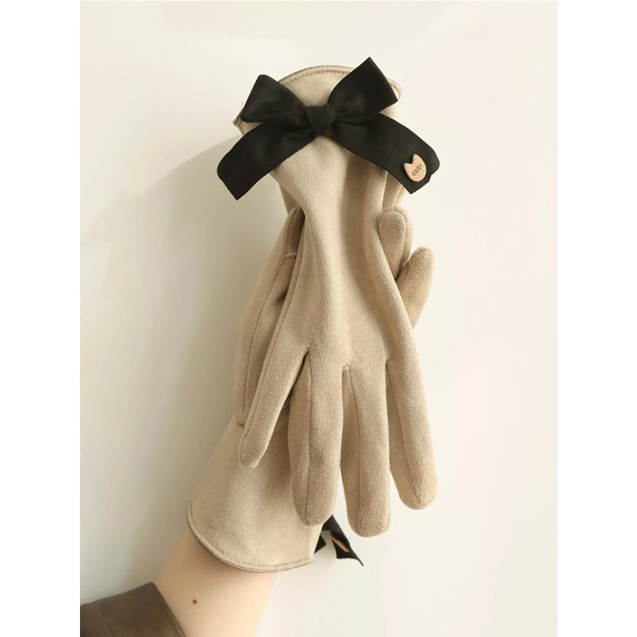 Bow-Decorated Gloves Apparel and Accessories