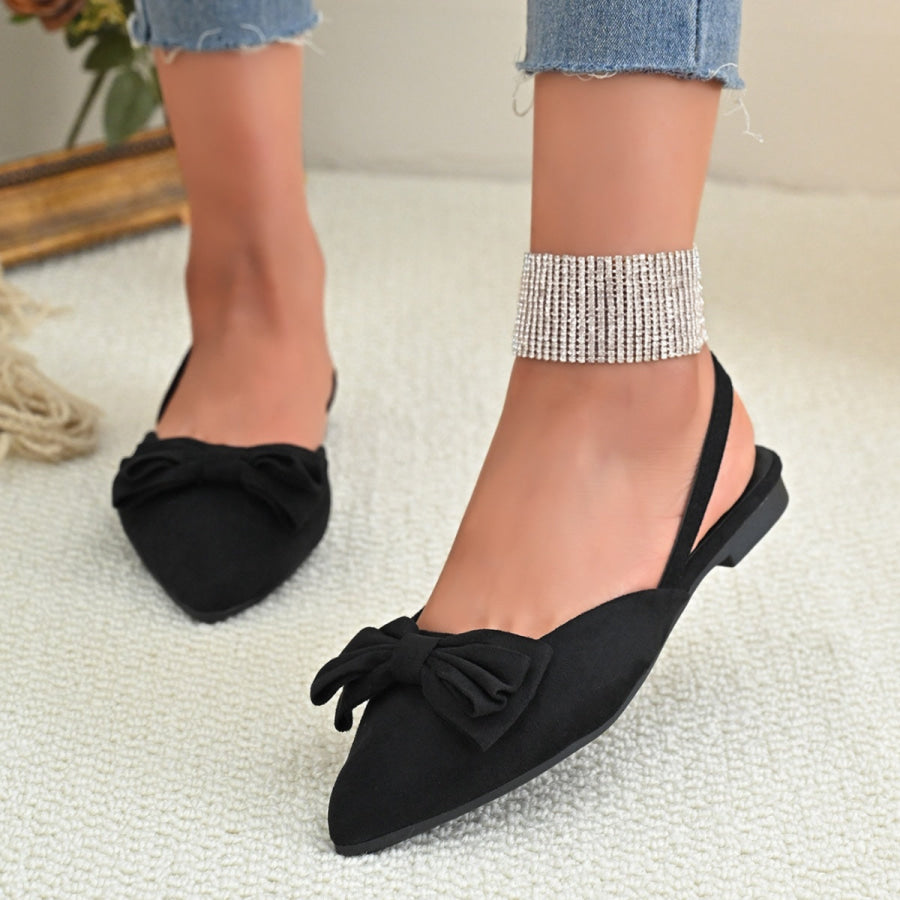 Bow-Decorated Slingback Sandals Apparel and Accessories
