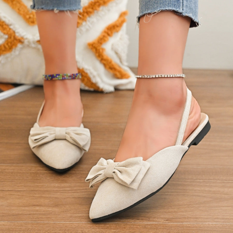 Bow-Decorated Slingback Sandals Apparel and Accessories