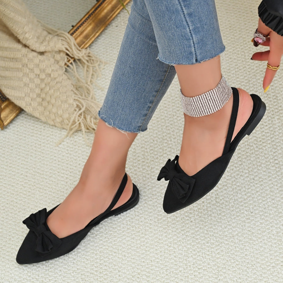 Bow-Decorated Slingback Sandals Apparel and Accessories