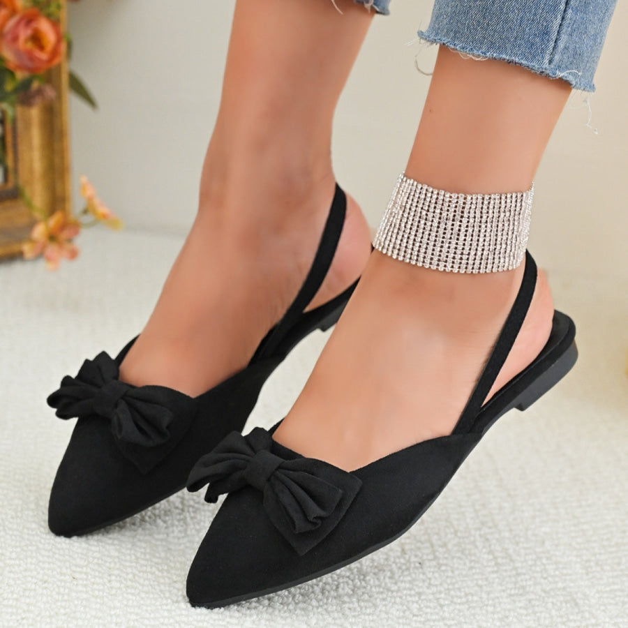 Bow-Decorated Slingback Sandals Apparel and Accessories
