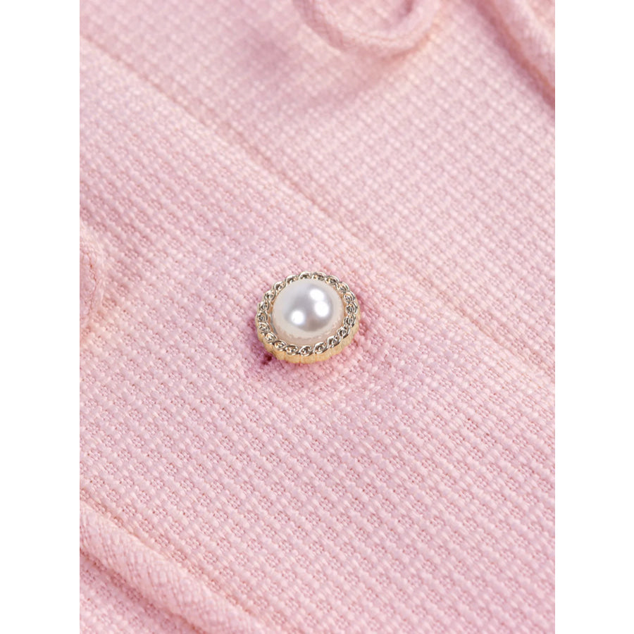 Bow Detail Cropped Outerwear Apparel and Accessories
