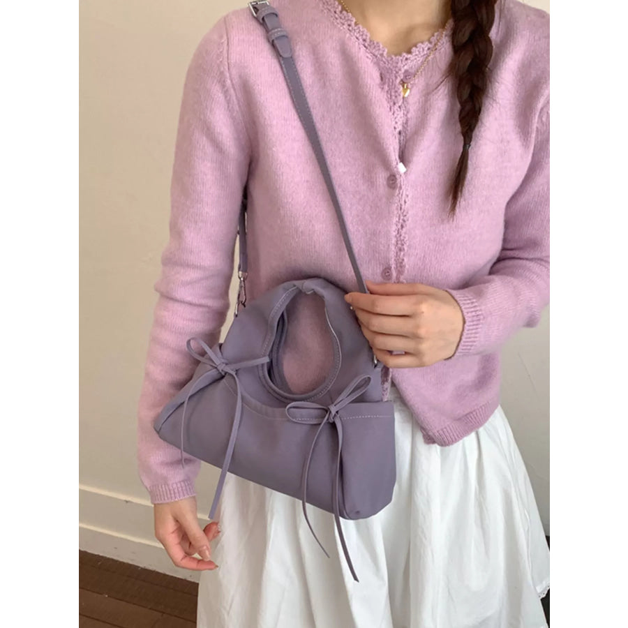 Bow Detail Crossbody Bag Pink Purple / onesize Apparel and Accessories