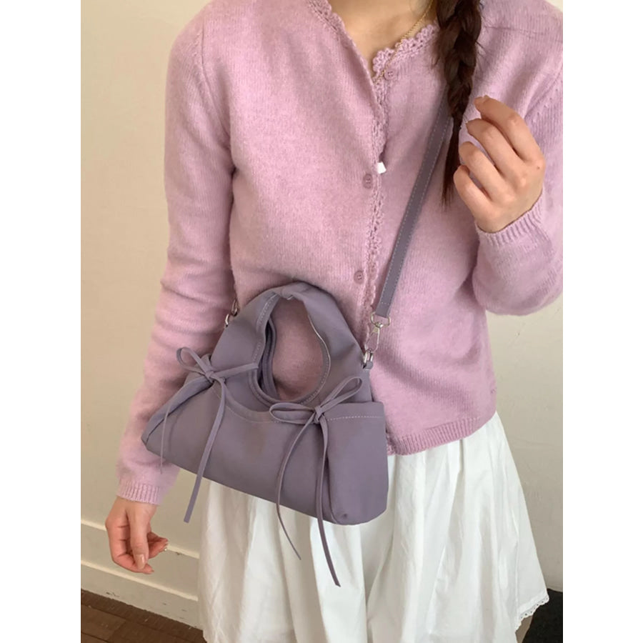 Bow Detail Crossbody Bag Pink Purple / onesize Apparel and Accessories