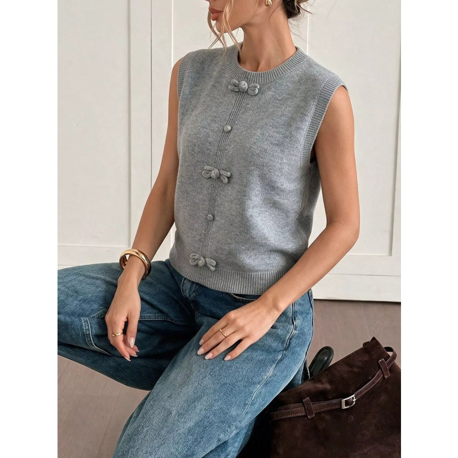 Bow-Detail Knit Sweater Vest Apparel and Accessories