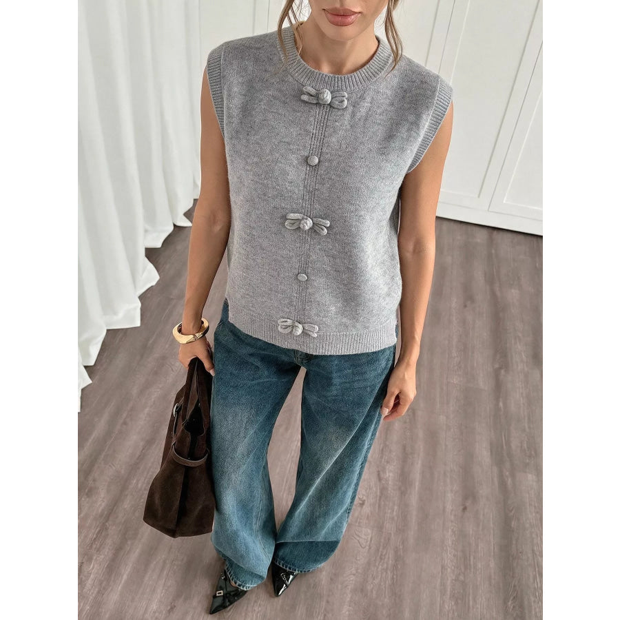 Bow-Detail Knit Sweater Vest Apparel and Accessories