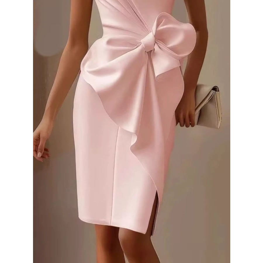 Bow Detail Sleeveless Dress Apparel and Accessories