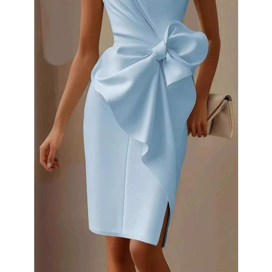 Bow Detail Sleeveless Dress Apparel and Accessories