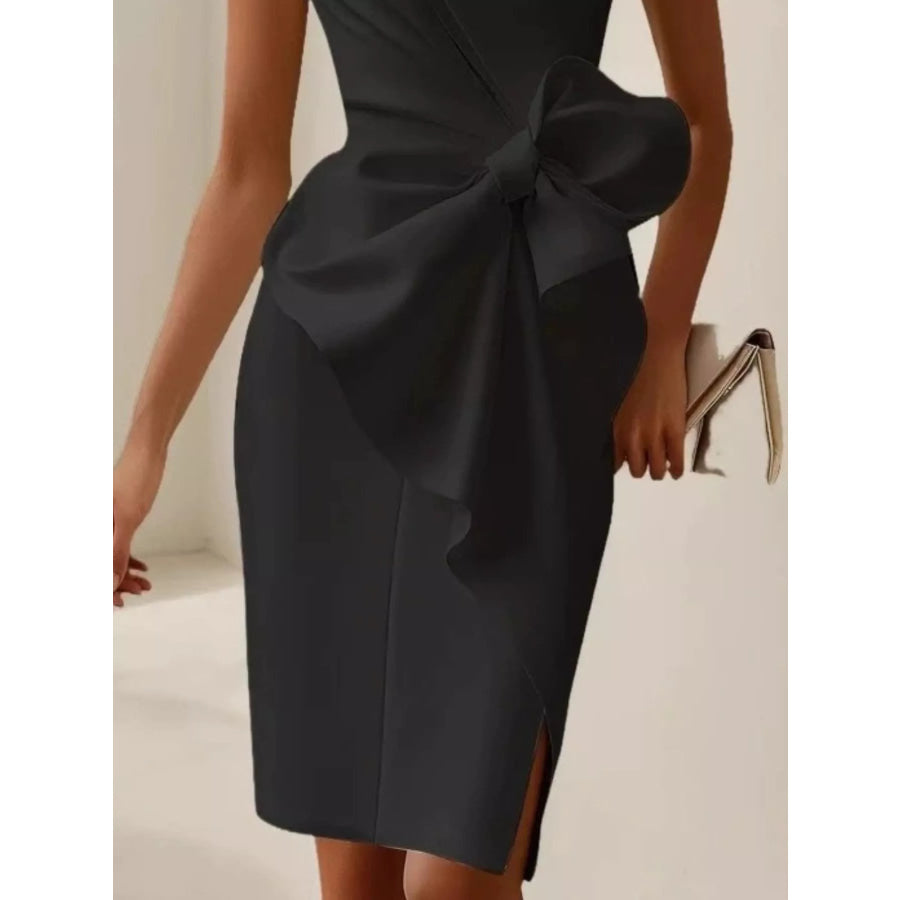 Bow Detail Sleeveless Dress Apparel and Accessories