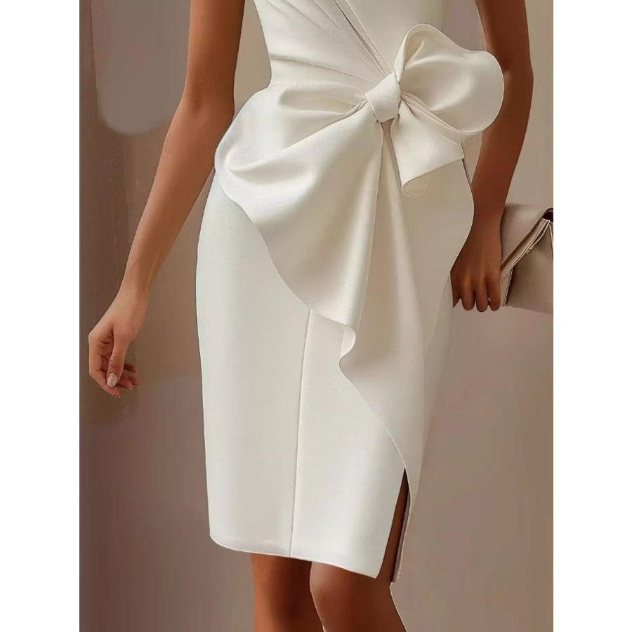 Bow Detail Sleeveless Dress Apparel and Accessories