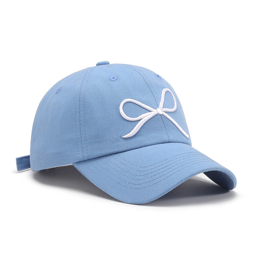 Bow Embroidered Cotton Baseball Cap Apparel and Accessories