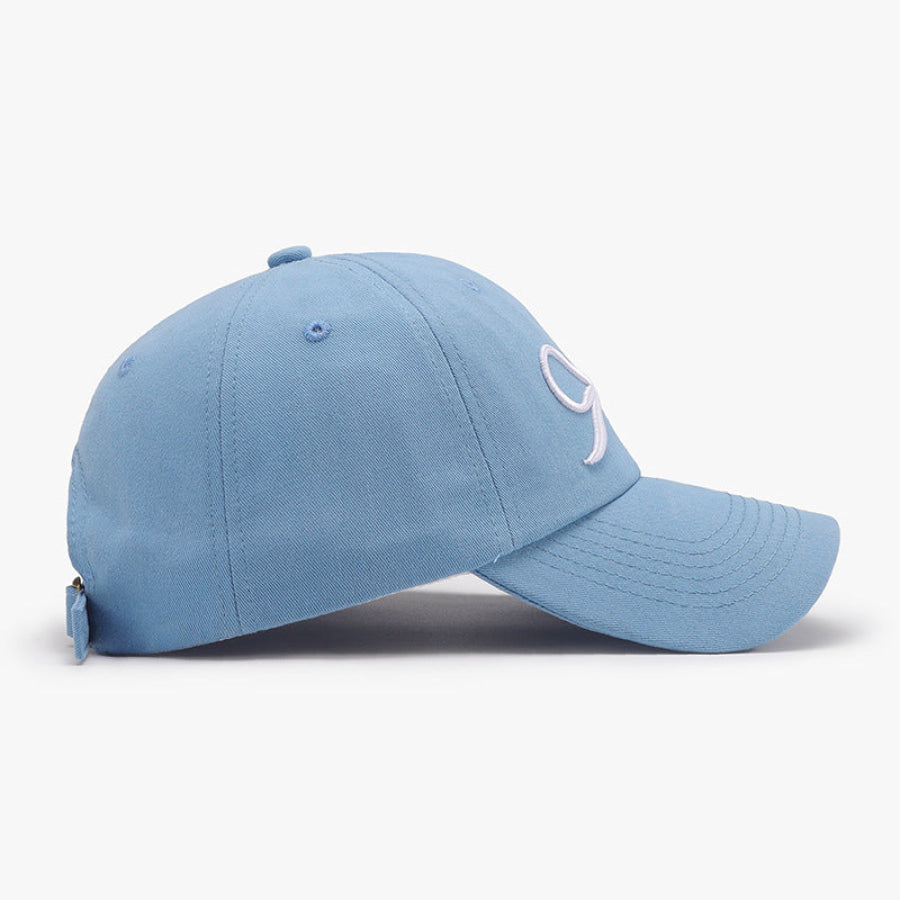 Bow Embroidered Cotton Baseball Cap Apparel and Accessories