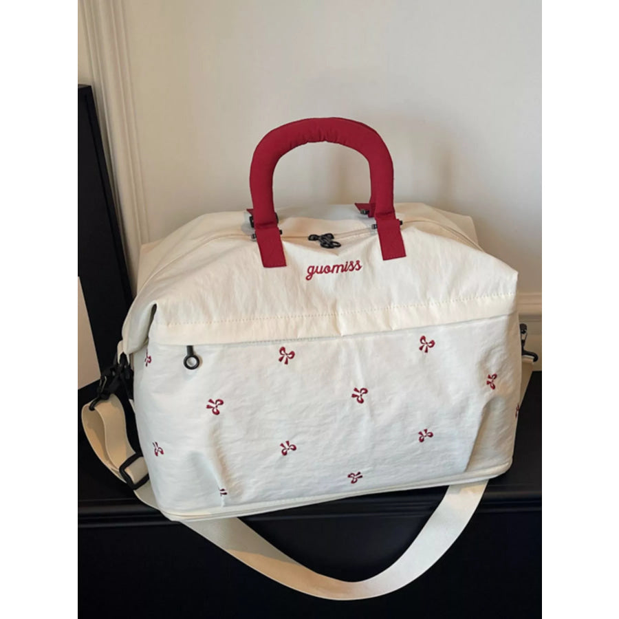 Bow Embroidered Travel Bag Apparel and Accessories