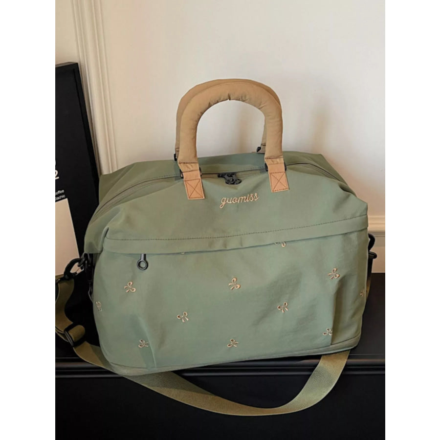 Bow Embroidered Travel Bag Apparel and Accessories