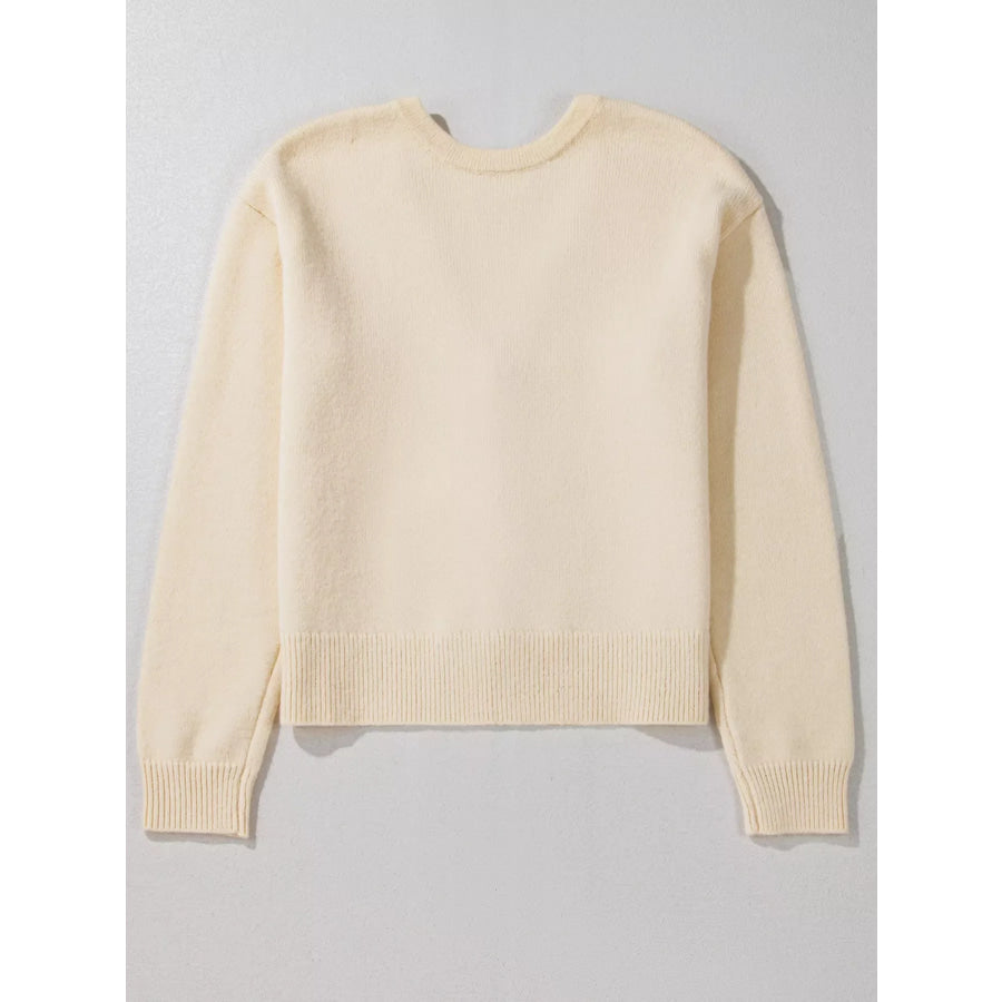 Bow Front Long Sleeve Cardigan Apparel and Accessories
