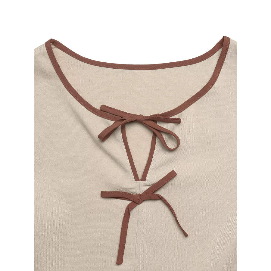 Bow Front Ruffle Hem Blouse Apparel and Accessories
