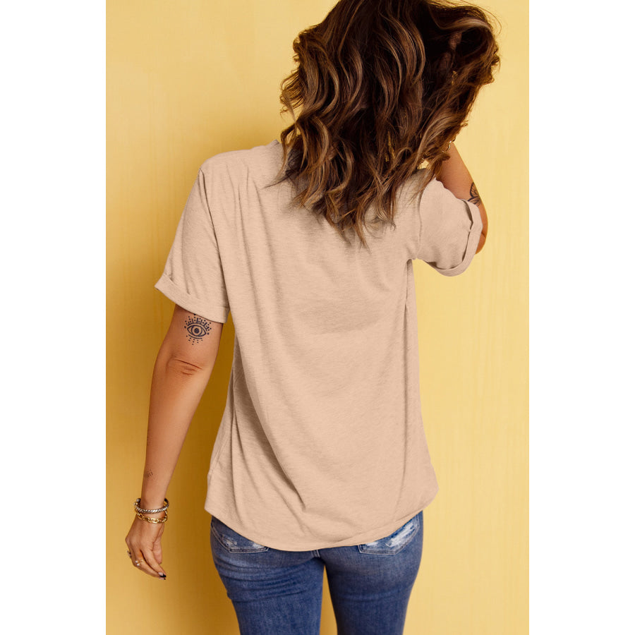 Bow Graphic Round Neck Short Sleeve T-Shirt Apparel and Accessories