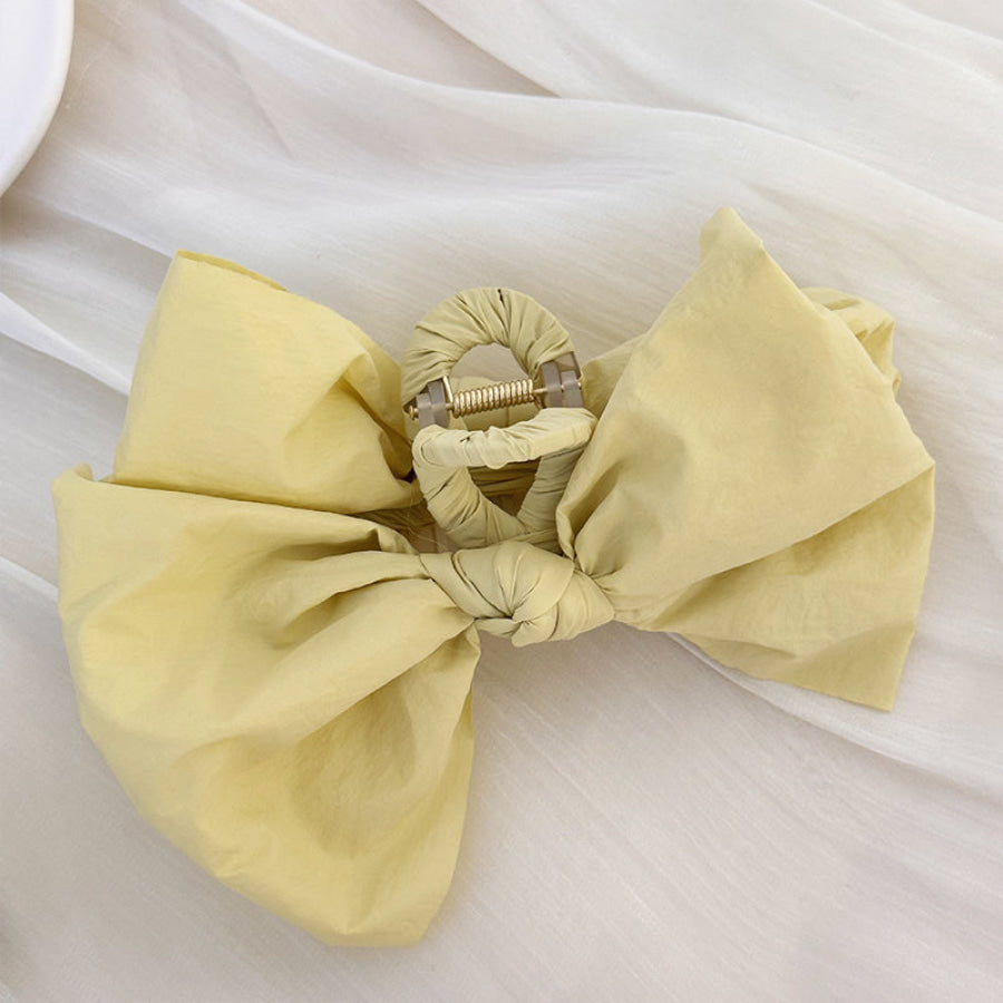 Bow Hair Claw Clip Light Yellow / One Size Apparel and Accessories