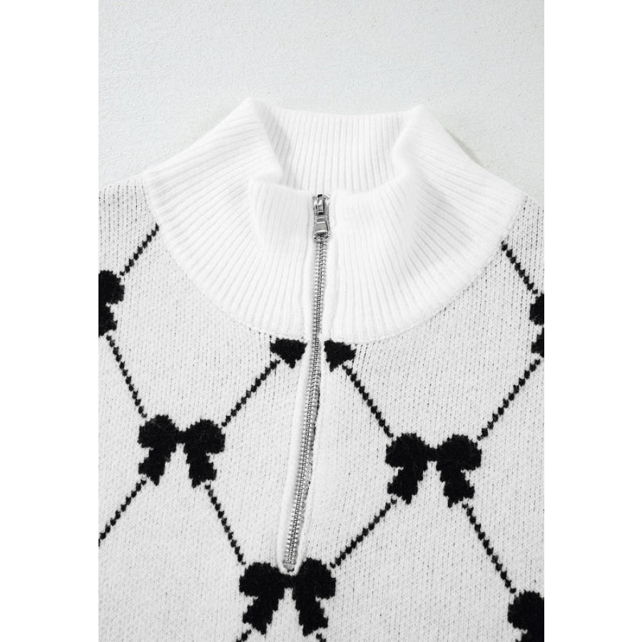 Bow Half Zip Sweater Vest Apparel and Accessories