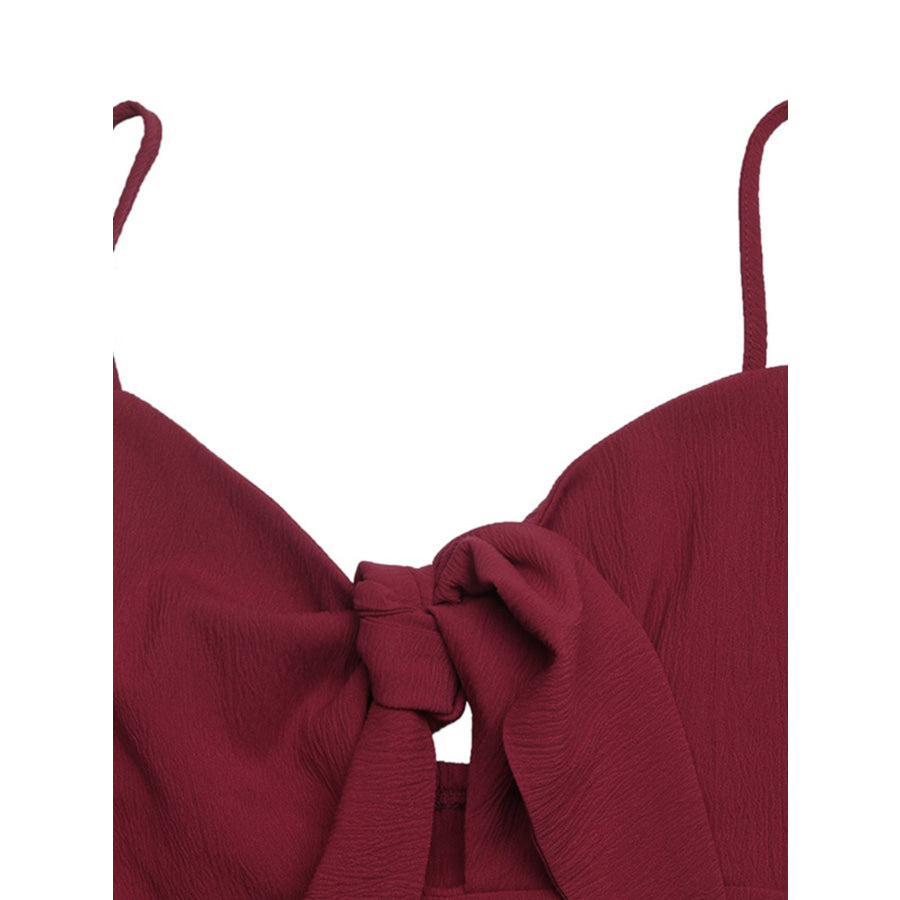 Bow-Knot Spaghetti Strap Romper Apparel and Accessories