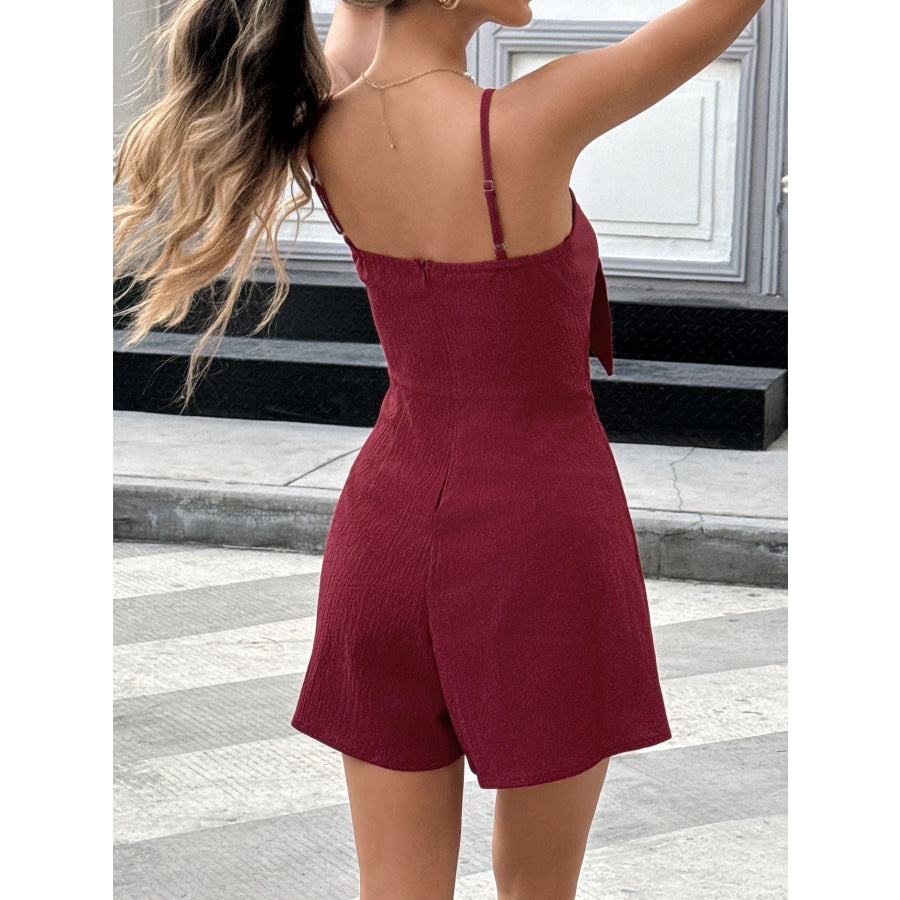 Bow-Knot Spaghetti Strap Romper Apparel and Accessories