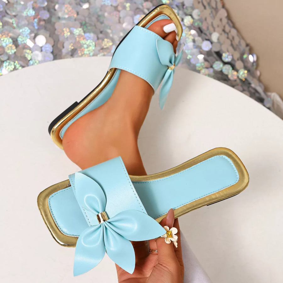 Bow Open Toe Flats Sandals Apparel and Accessories