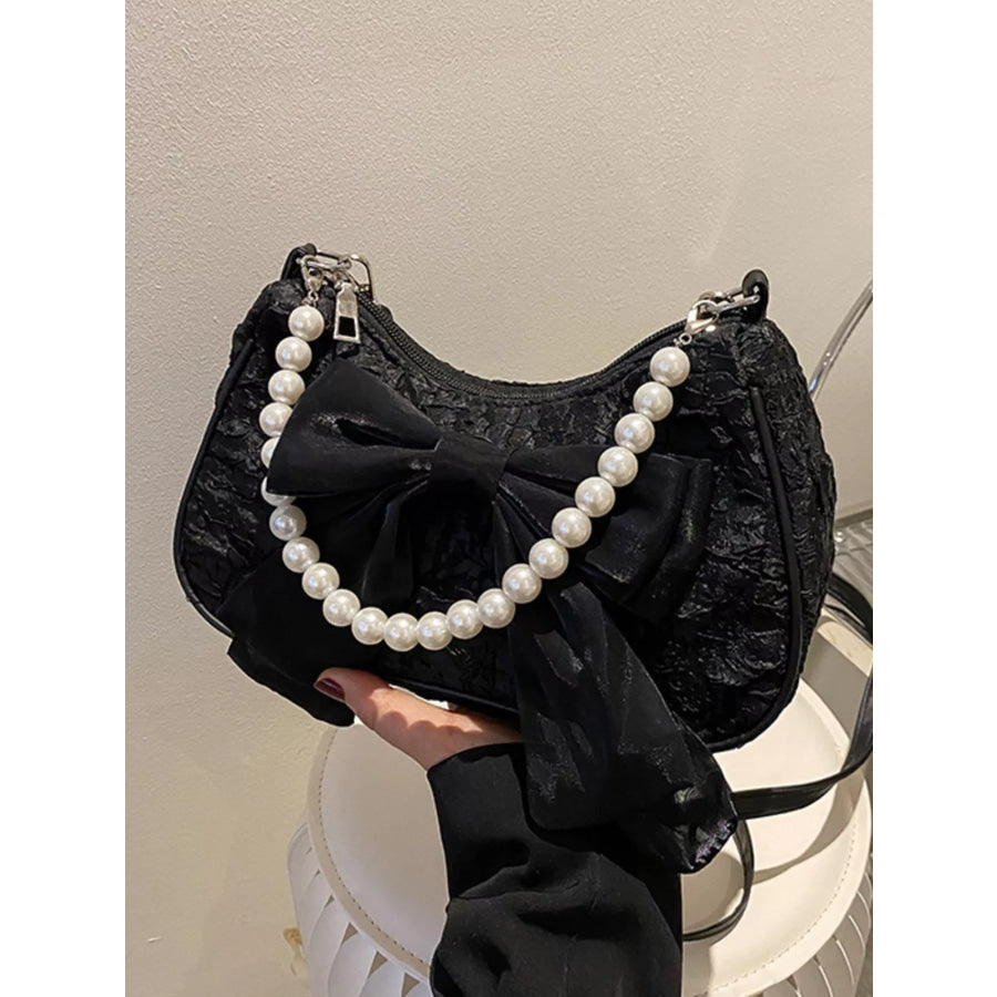 Bow Pearl Chain Crossbody Bag Apparel and Accessories