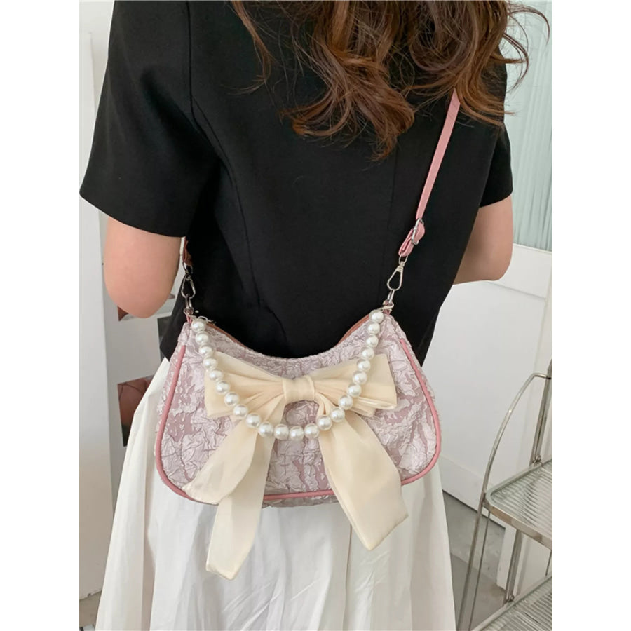 Bow Pearl Chain Crossbody Bag Apparel and Accessories