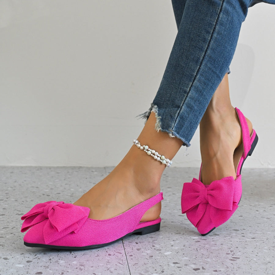 Bow Point Toe Slingback Sandals Apparel and Accessories