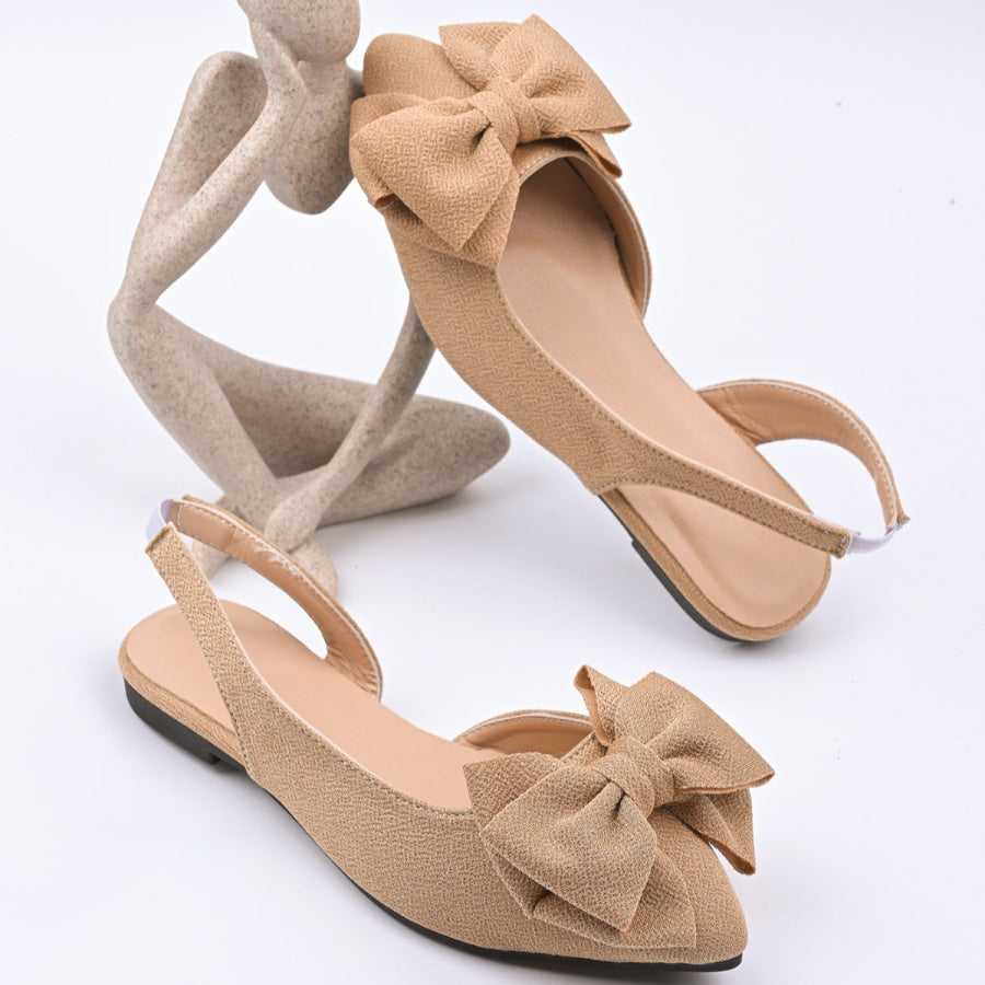 Bow Point Toe Slingback Sandals Apparel and Accessories