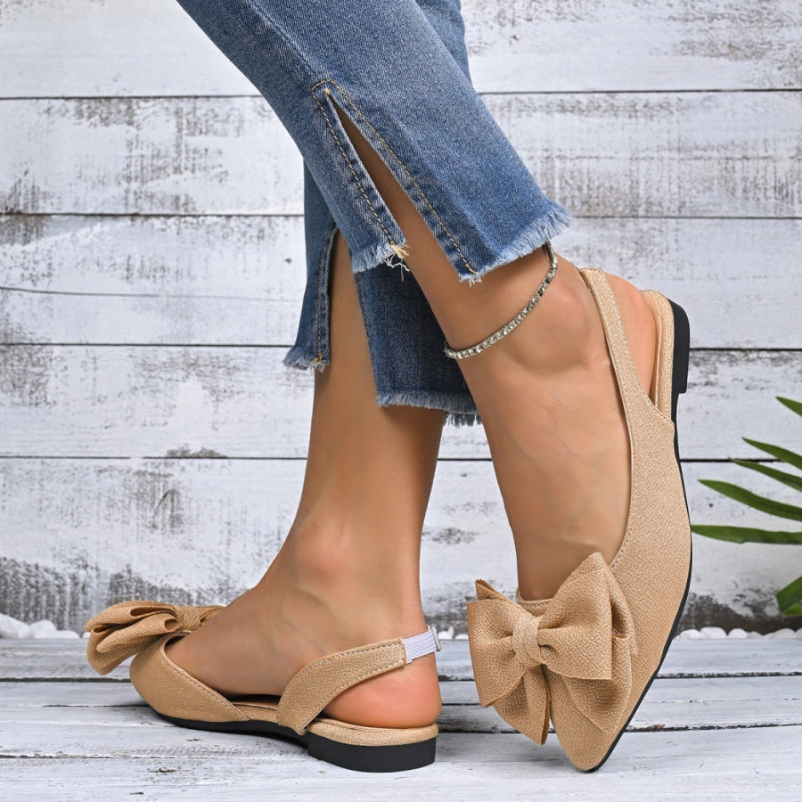 Bow Point Toe Slingback Sandals Apparel and Accessories