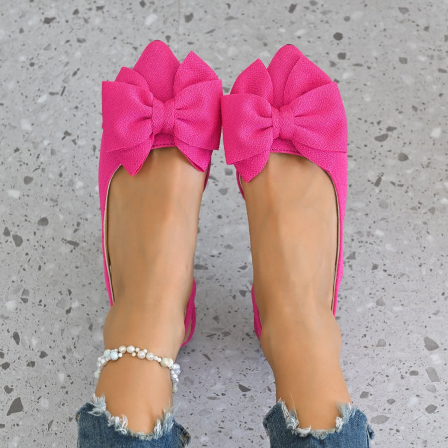 Bow Point Toe Slingback Sandals Apparel and Accessories