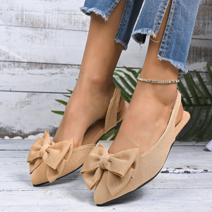 Bow Point Toe Slingback Sandals Apparel and Accessories