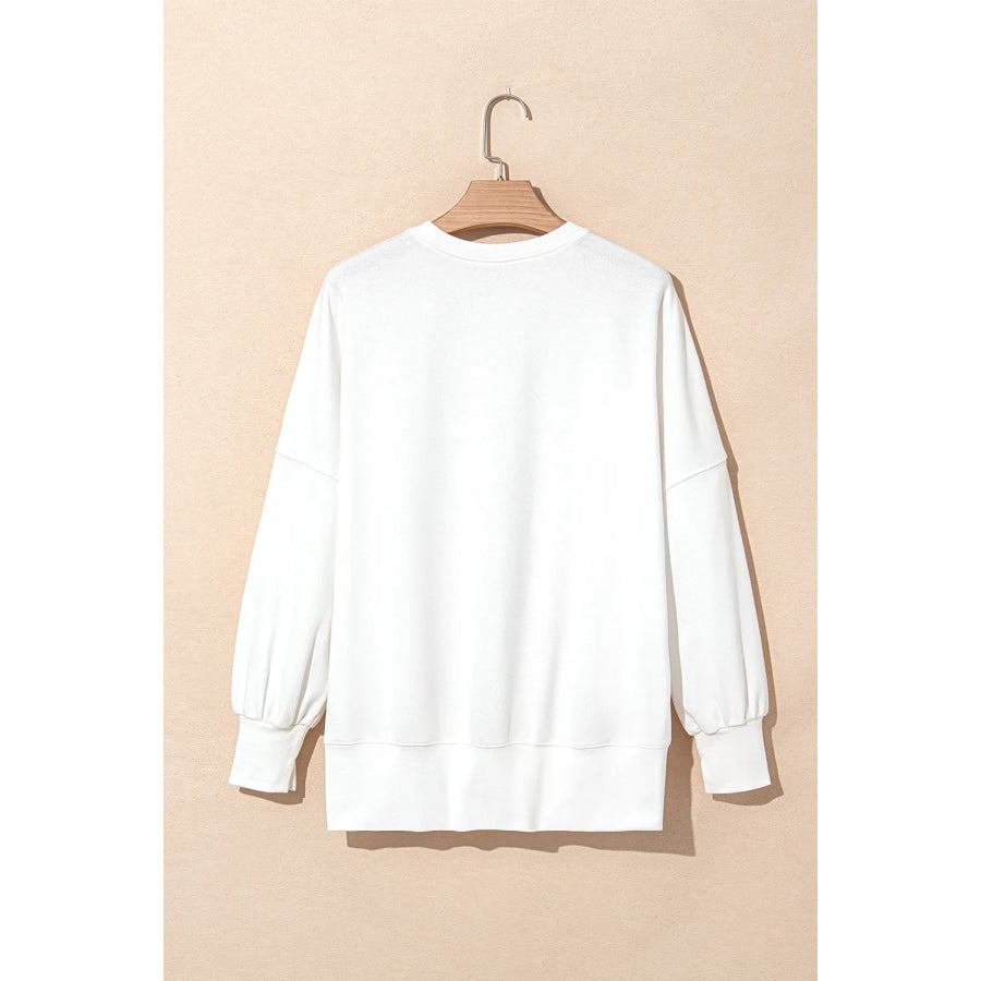 Bow Round Neck Long Sleeve Sweatshirt Apparel and Accessories