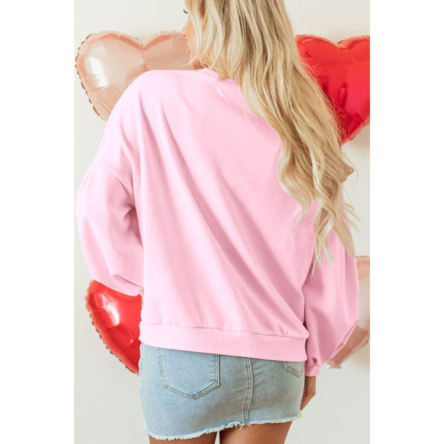 Bow Round Neck Long Sleeve Sweatshirt Apparel and Accessories